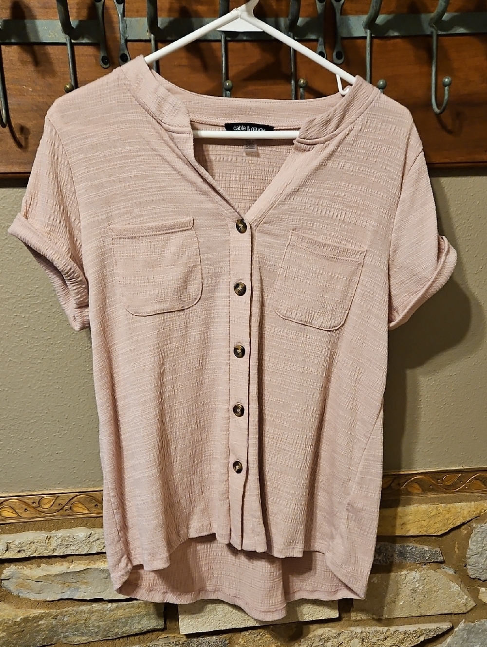 Cable & Gauge Button Up Top Size Large